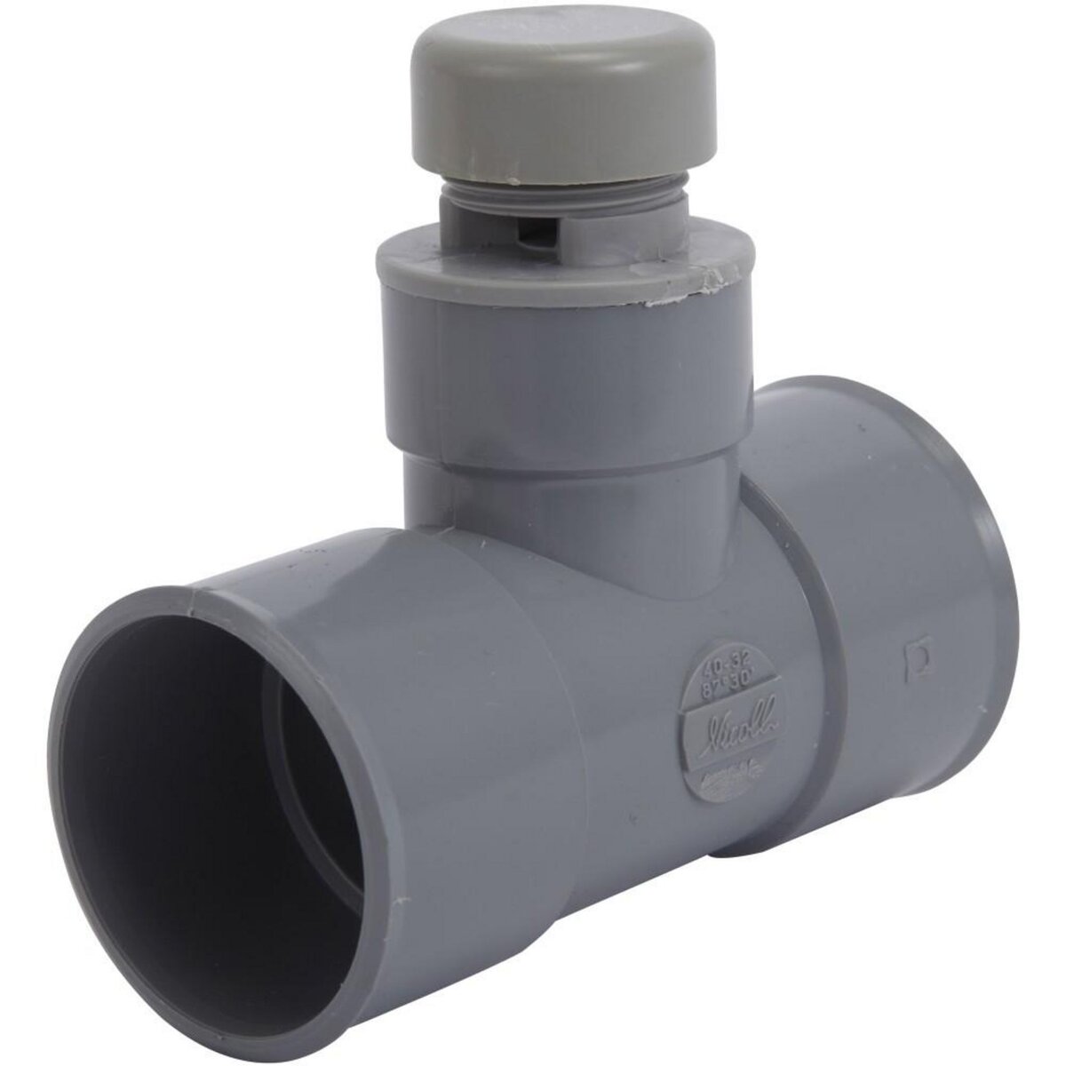 GIRPI Té antivide en pvc à coller, femelle / femelle, D.40