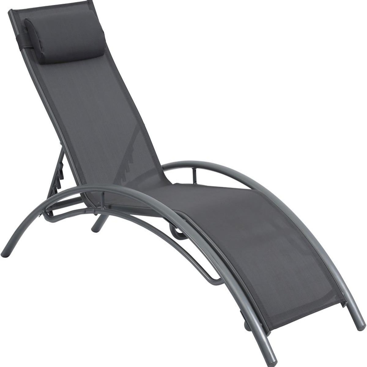 Habitat et Jardin Bain de soleil en aluminium  Beauty  - Phoenix - Gris foncé / Argenté - Lot de 2