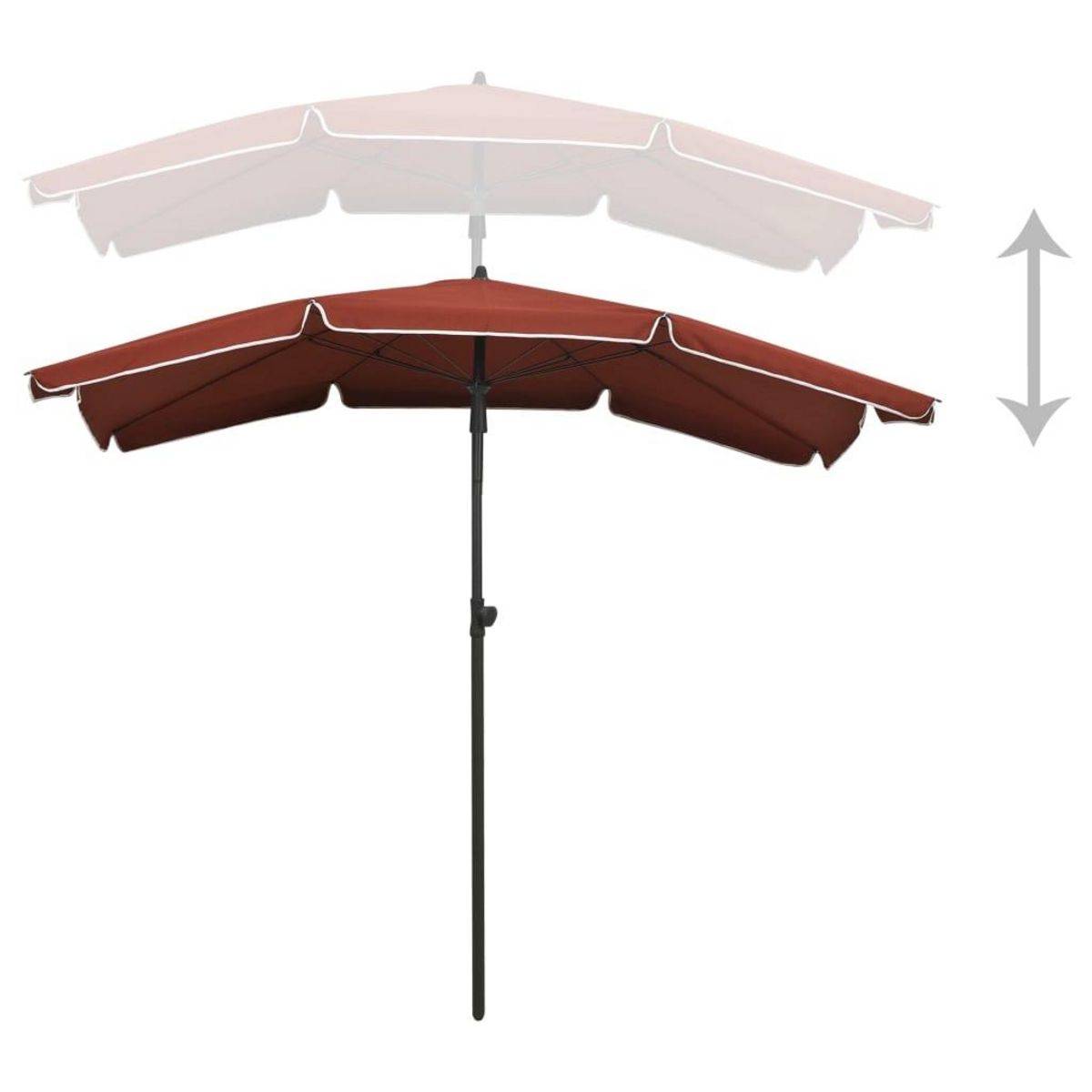VIDAXL Parasol de jardin avec mat 200x130 cm terre cuite