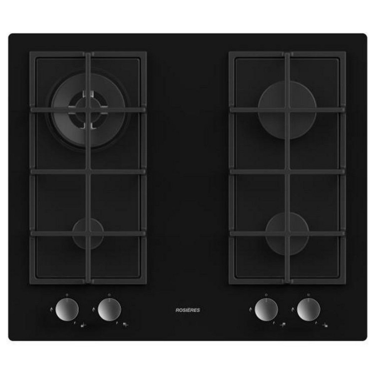 Rosieres Table de cuisson gaz 60cm 4 feux noir - rvg6br4sb