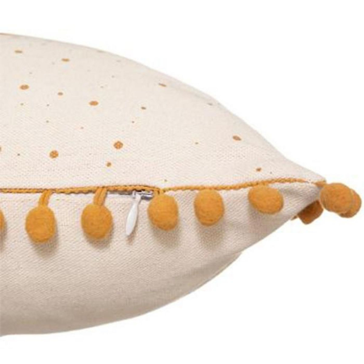 Atmosphera Kids Coussin Déco Enfant  Pompons  30x50cm Ocre