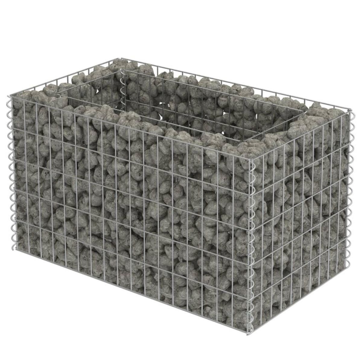 VIDAXL Lit sureleve a gabion Acier galvanise 90x50x50 cm