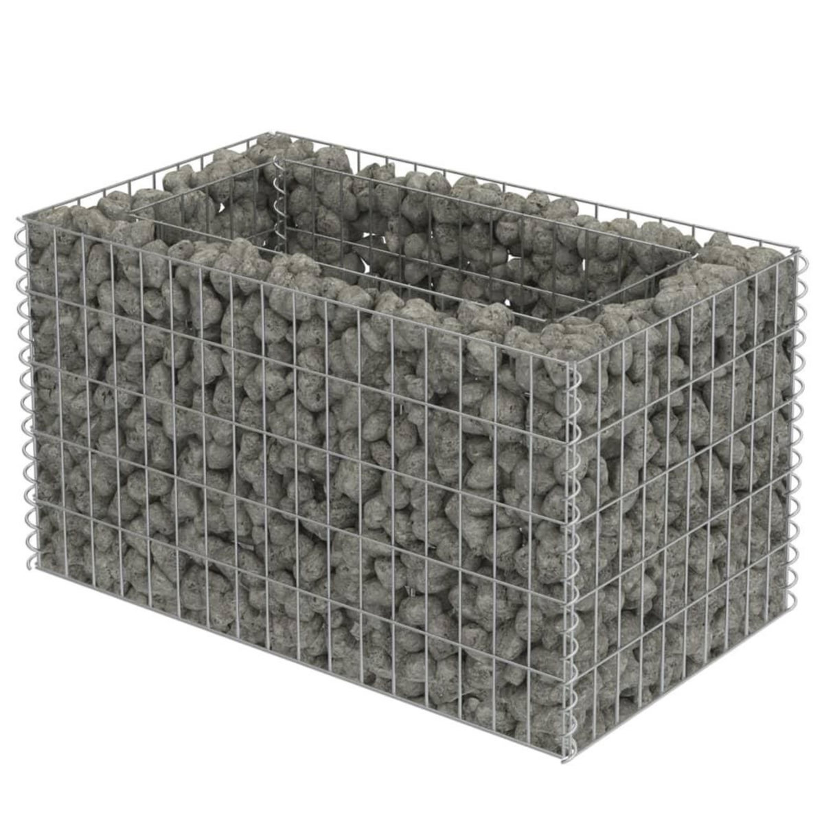 VIDAXL Lit sureleve a gabion Acier galvanise 90x50x50 cm