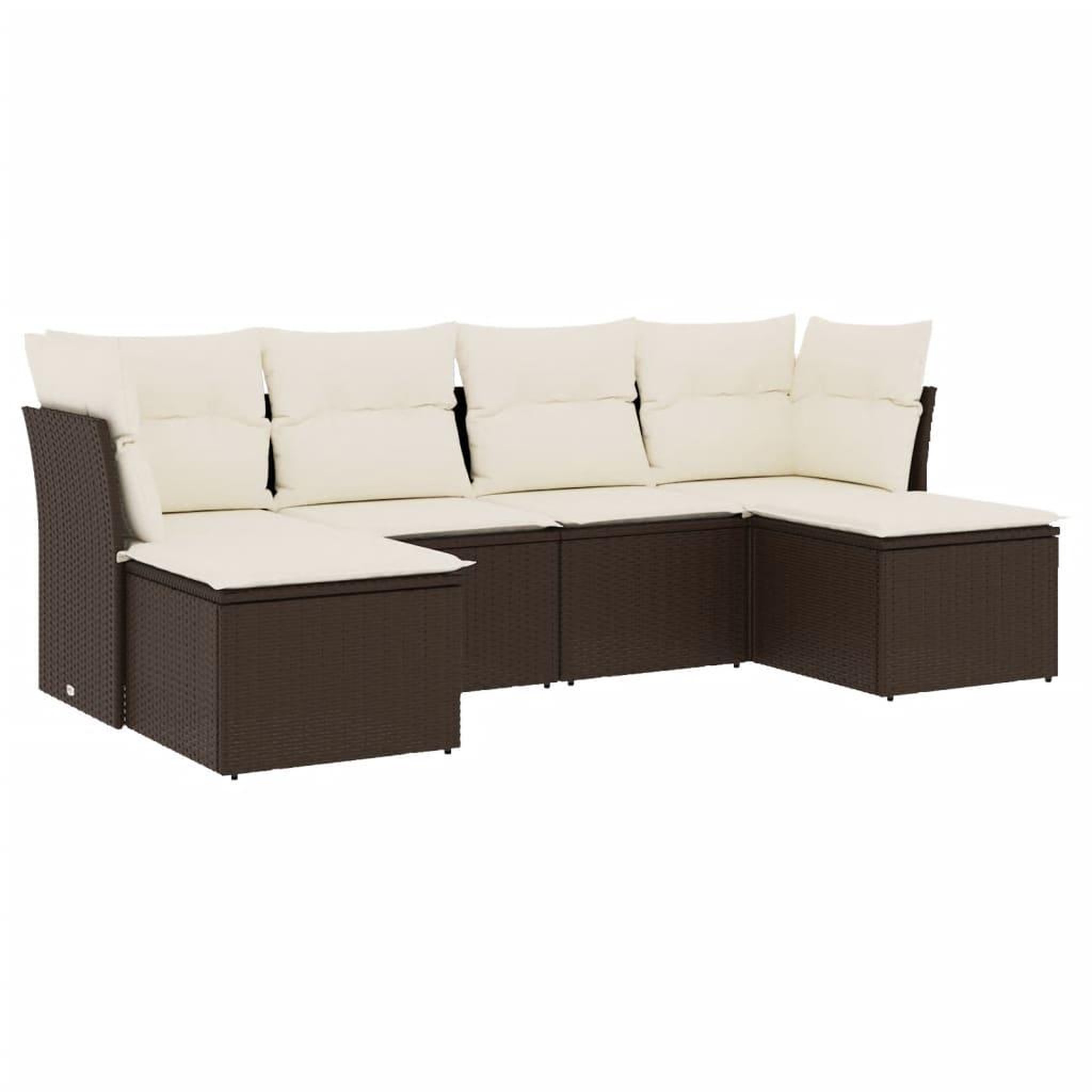 Voir la diapositive 2 : VIDAXL Salon de jardin avec coussins 6 pcs marron resine tressee