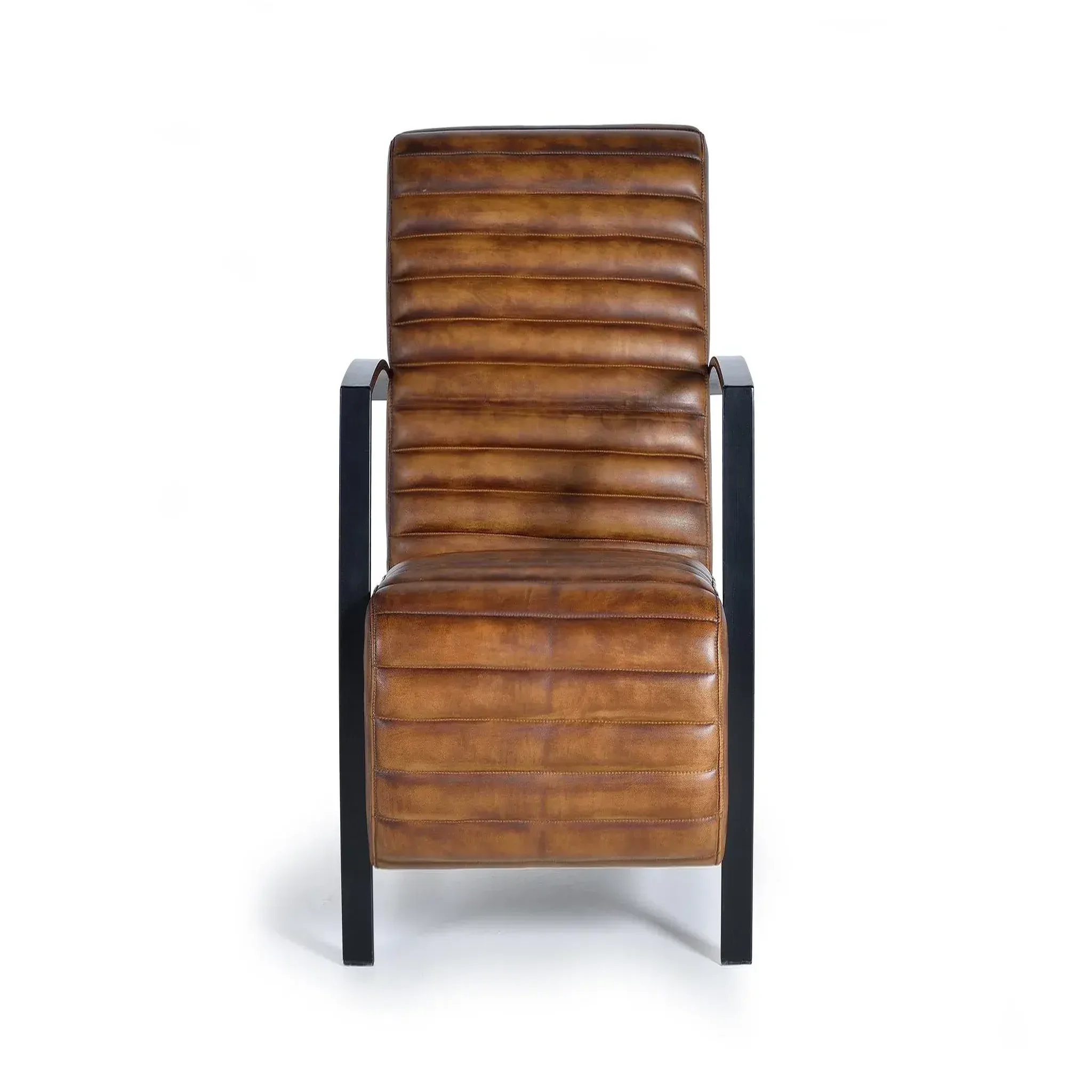 Voir la diapositive 2 : GINER Y COLOMER SL Fauteuil en cuir 75 cm style industriel vintage