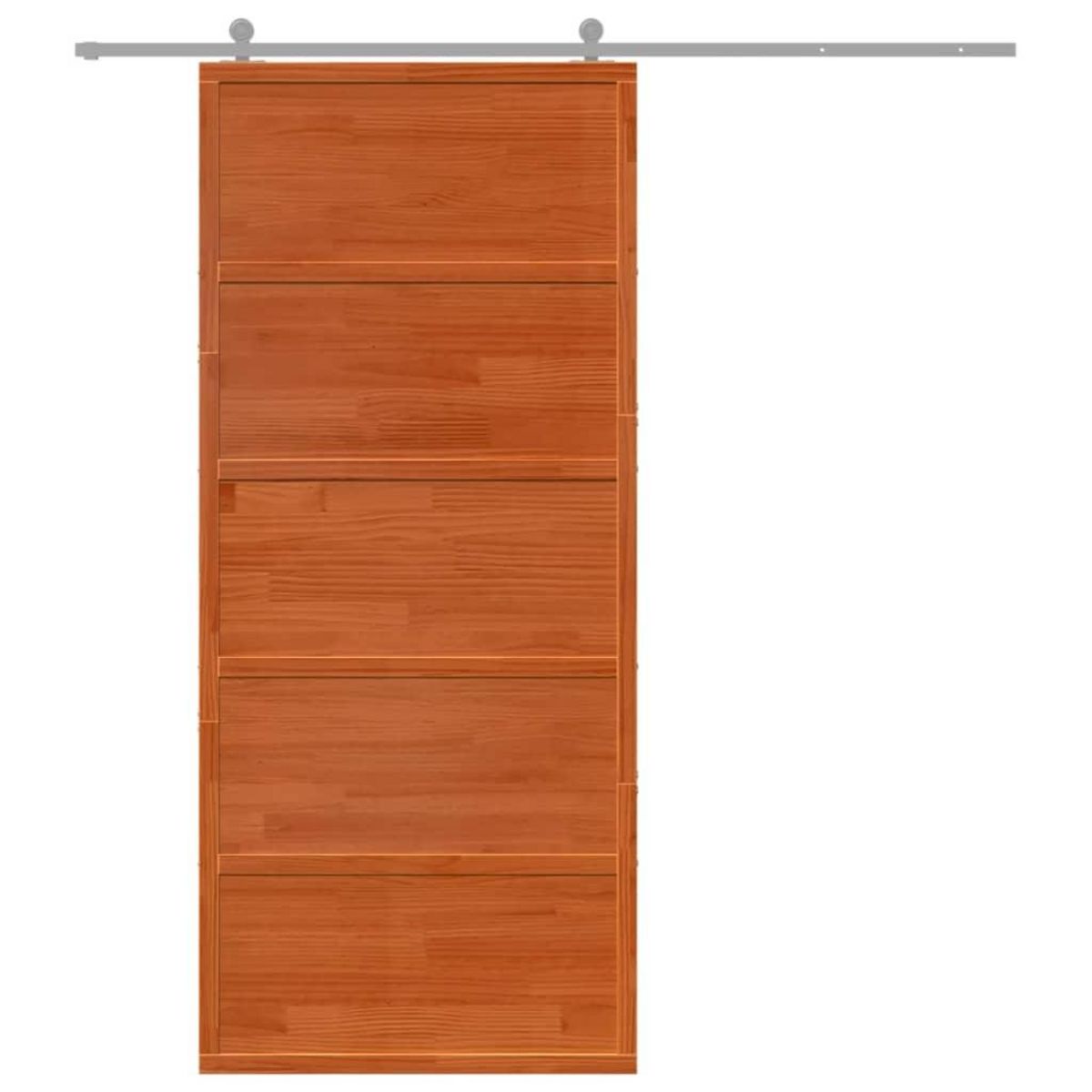 VIDAXL Porte de grange marron cire 90x208 cm bois massif de pin