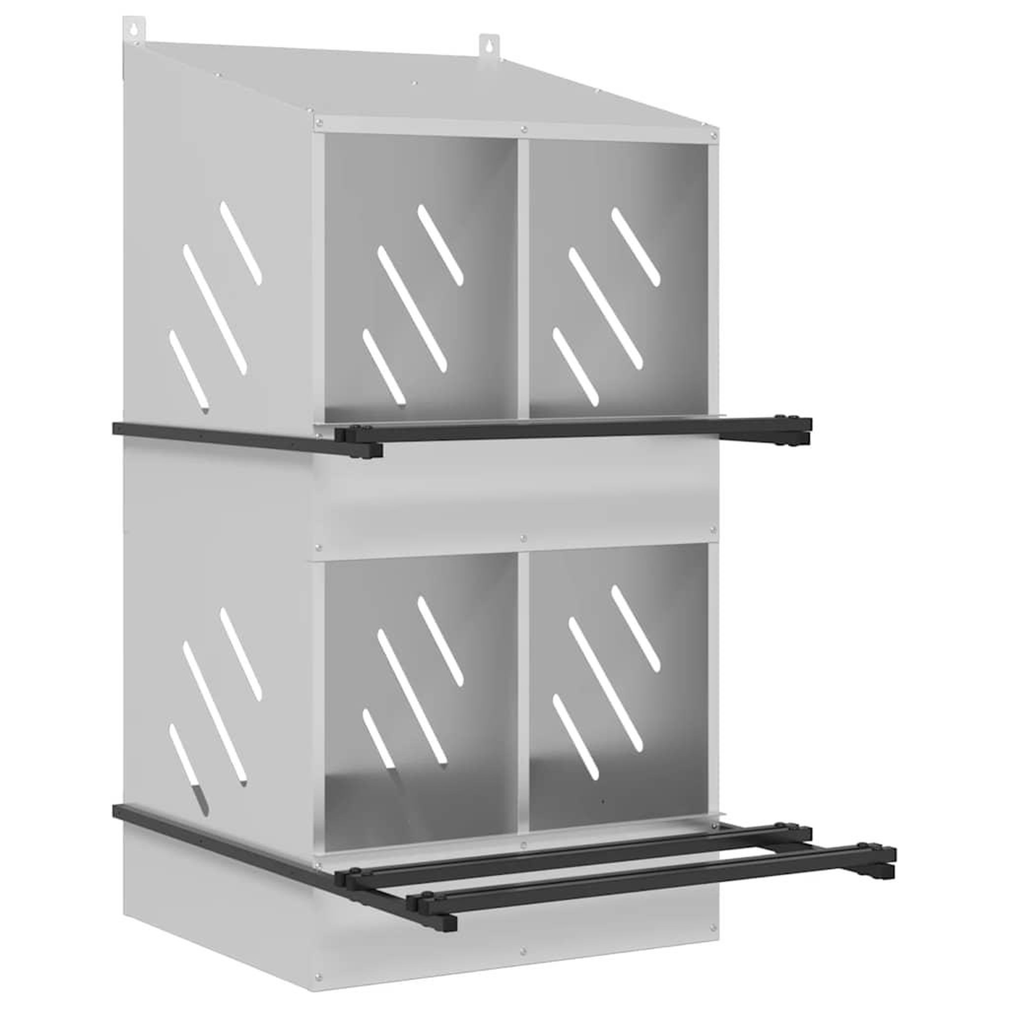 VIDAXL Nichoir de poules avec 4 compartiments Metal argente galvanise