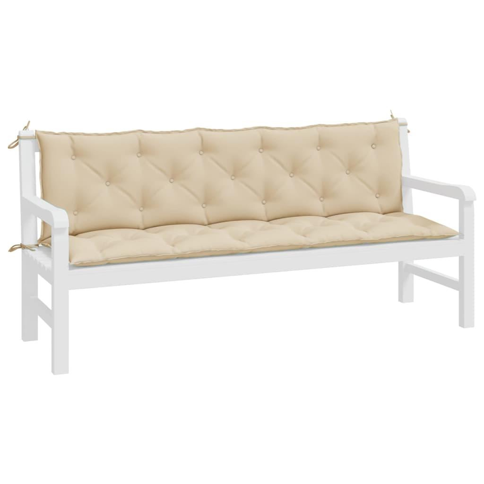 Voir la diapositive 4 : VIDAXL Coussins de banc jardin lot de 2 beige 180x50x7 cm tissu Oxford