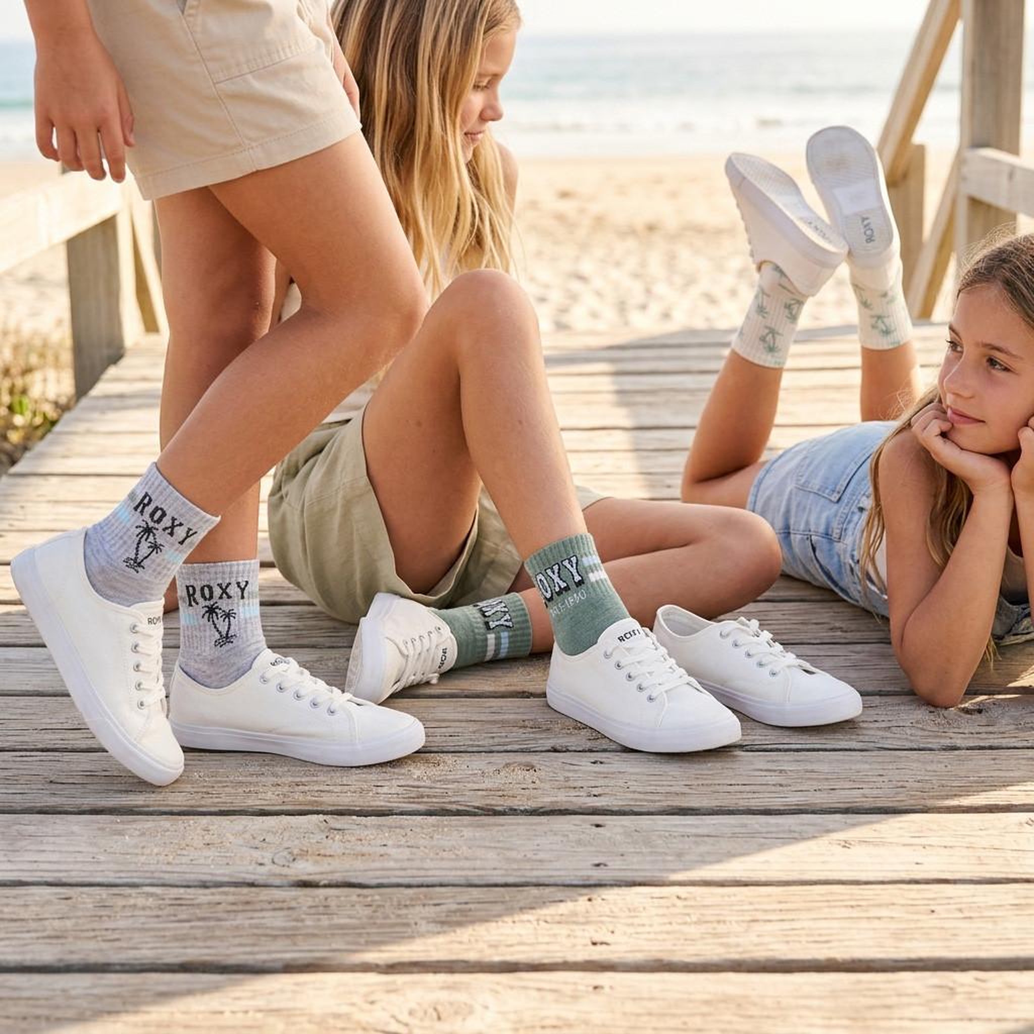 Voir la diapositive 3 : ROXY Roxy chaussettes fille sneaker pack 6 (lot) - coton respirant