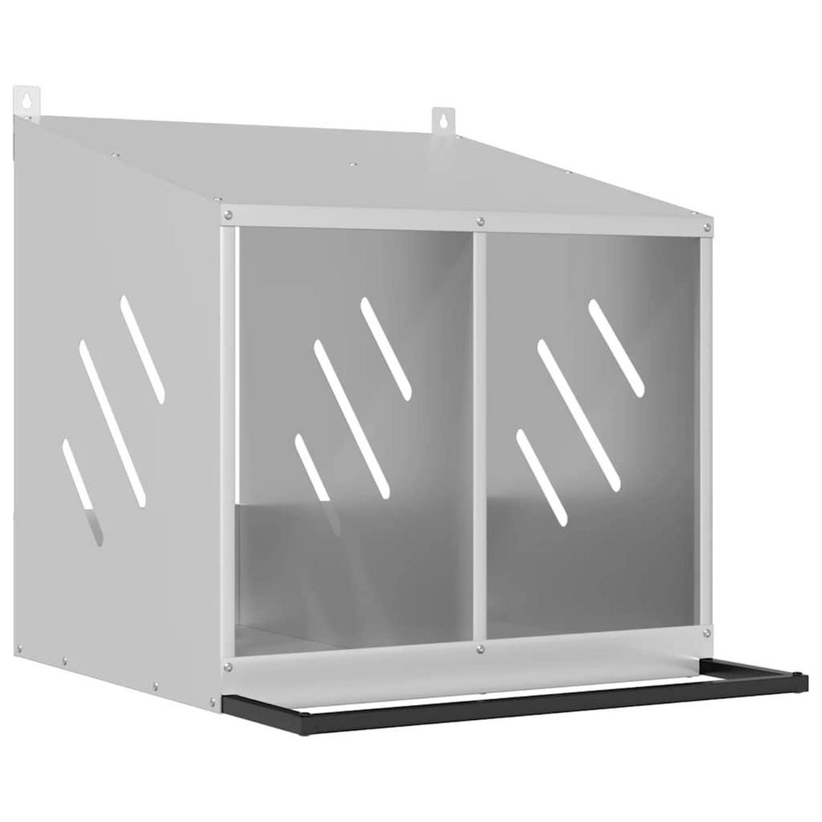 VIDAXL Nichoir de poules avec 2 compartiments metal argente galvanise