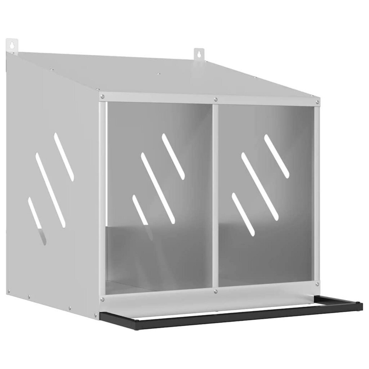 VIDAXL Nichoir de poules avec 2 compartiments metal argente galvanise