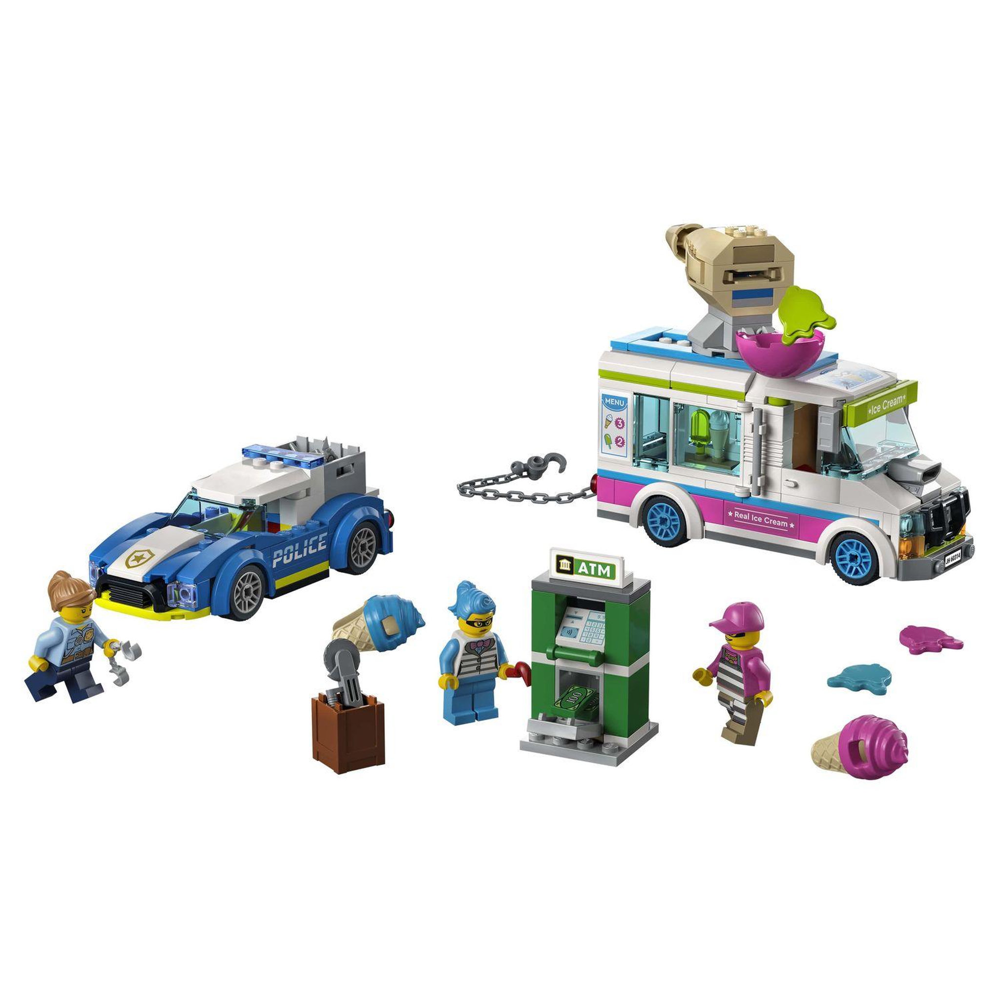 Voir la diapositive 3 : LEGO City 60314 - La Course-Poursuite du Camion de Glaces, Jouet Voiture Enfants dès 5 Ans