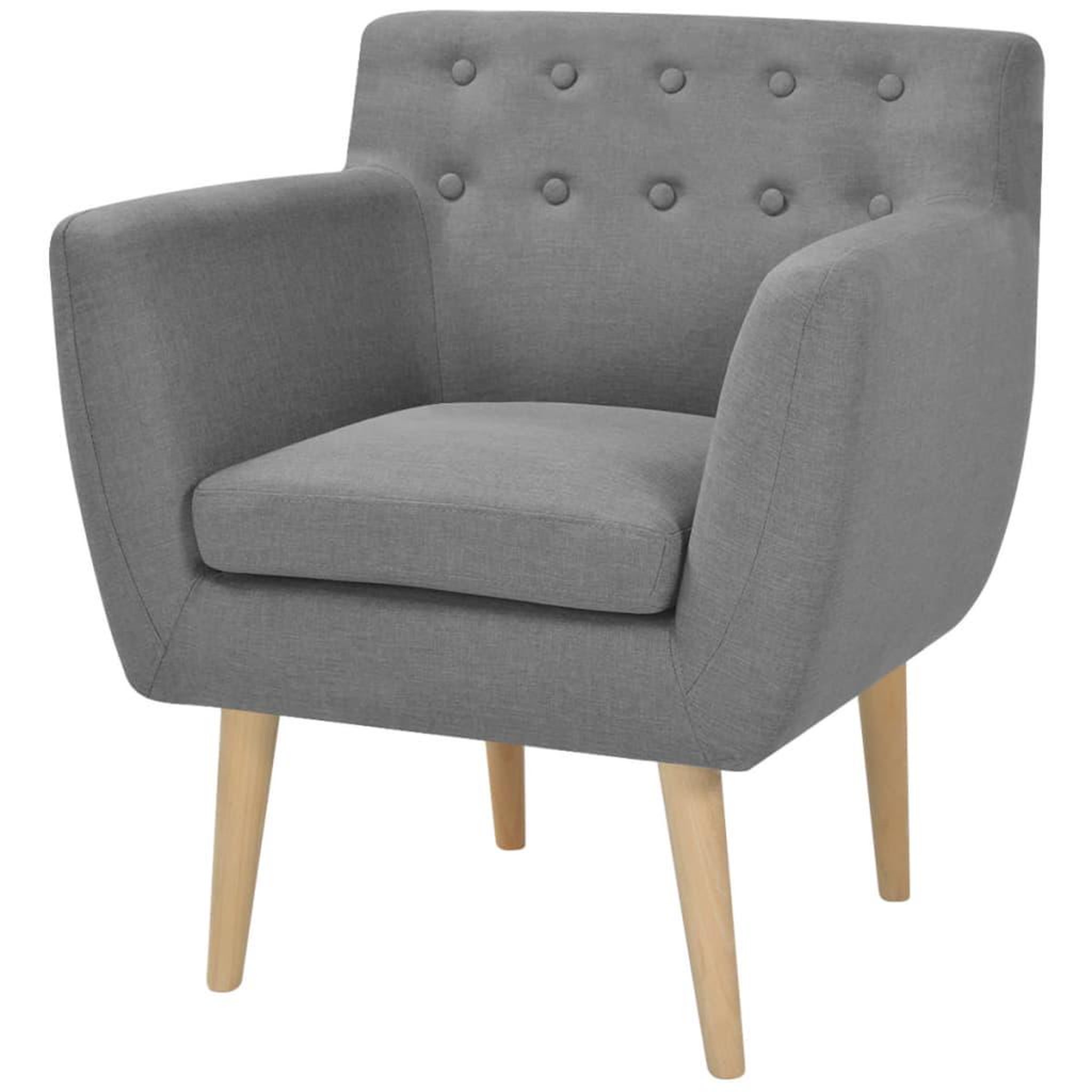 Voir la diapositive 1 : VIDAXL Fauteuil gris clair tissu