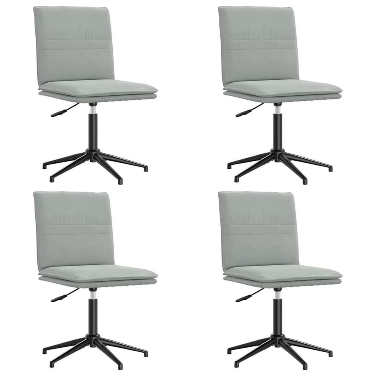 VIDAXL Chaises a manger lot de 4 Gris clair Velours