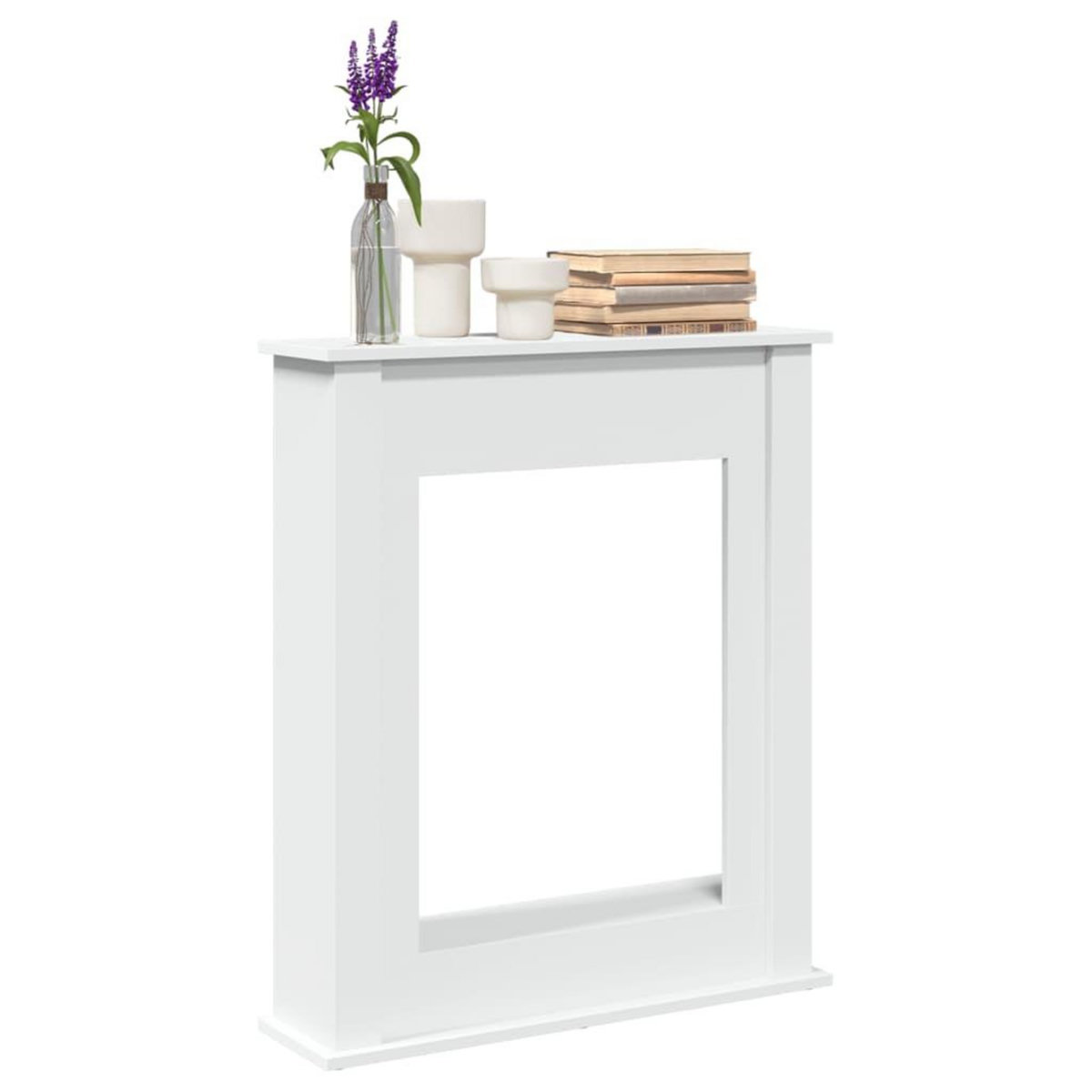 VIDAXL Cadre de cheminee blanc 75x20x87,5 cm bois d'ingenierie