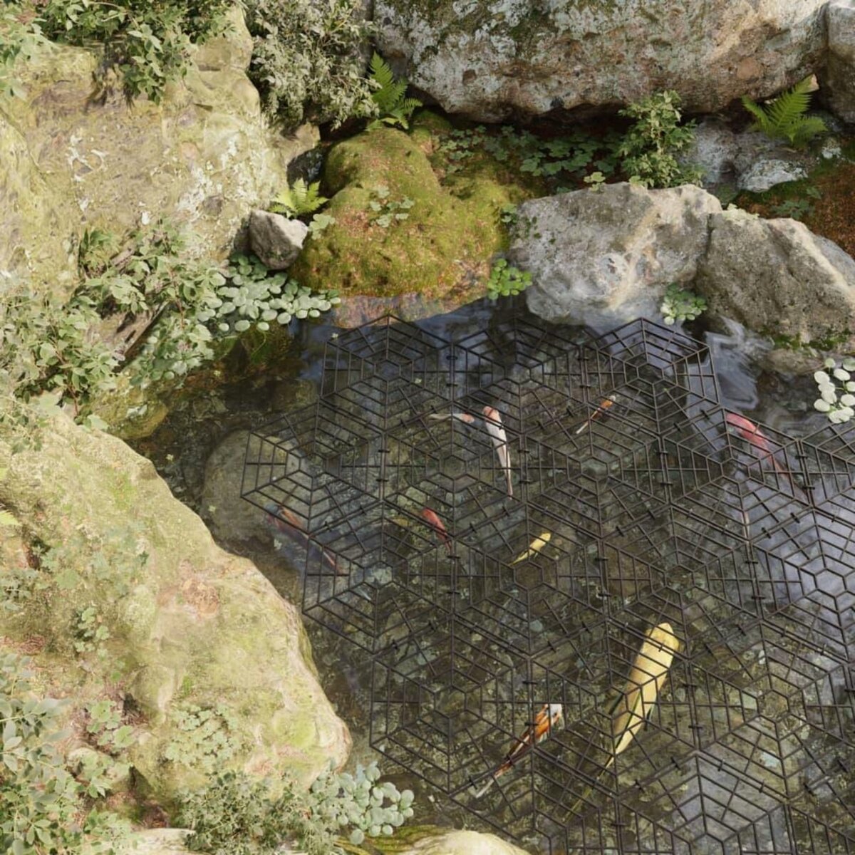 VIDAXL Protection d'etang 40 pcs Noir Polypropylene