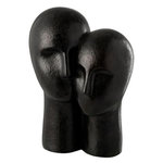 Paris Prix Statuette en Résine  Tête Couple  42cm Noir