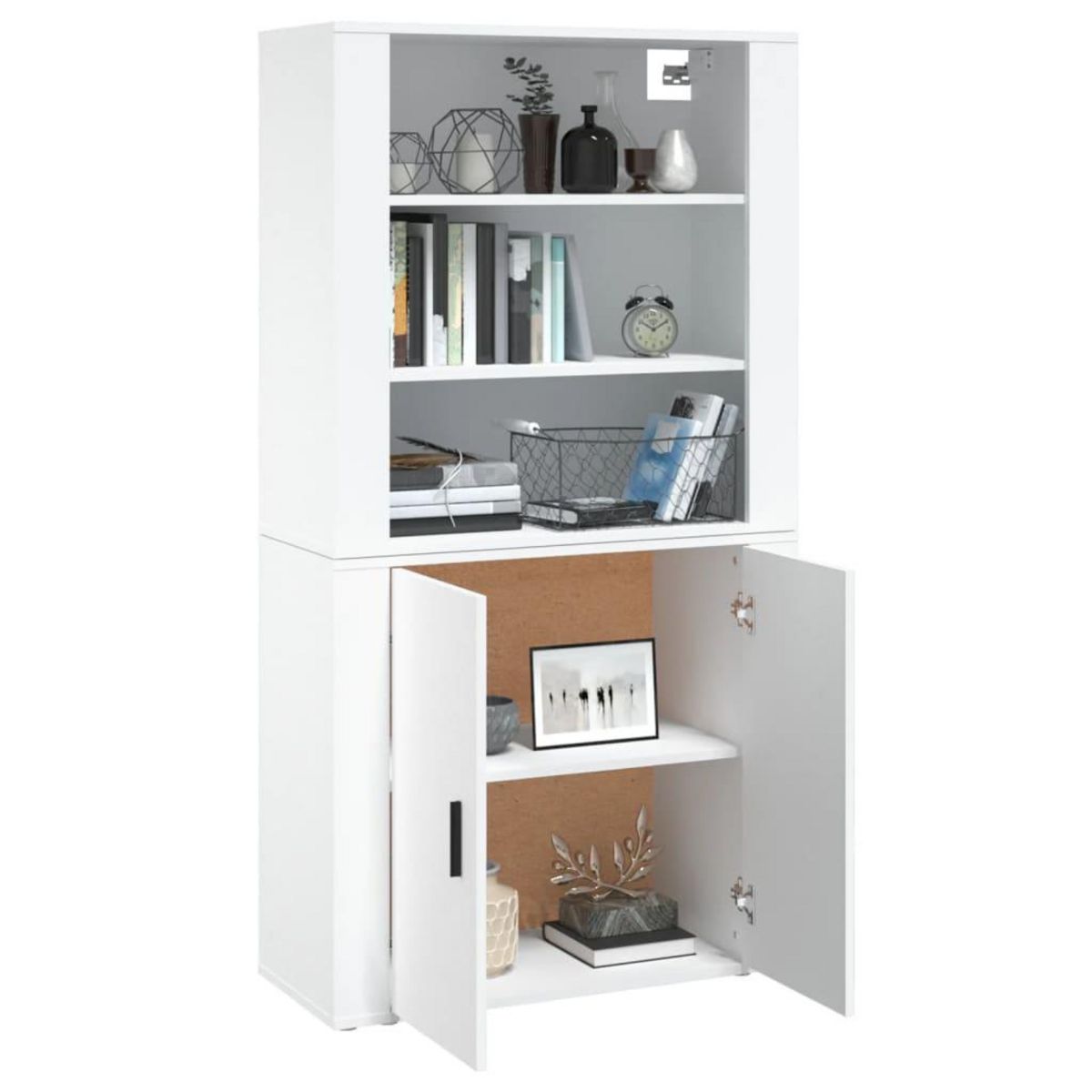 VIDAXL Buffet haut Blanc Bois d'ingenierie