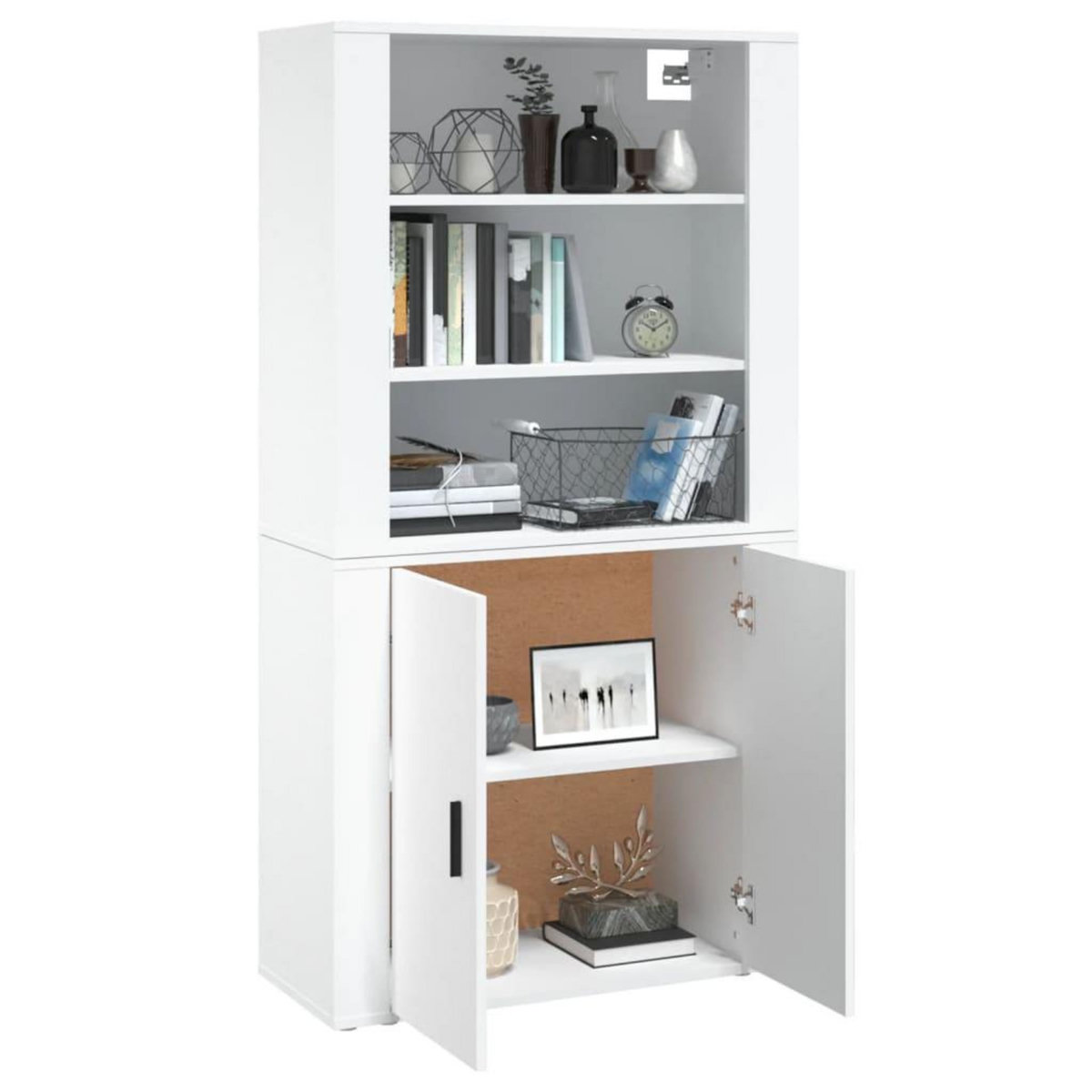 VIDAXL Buffet haut Blanc Bois d'ingenierie