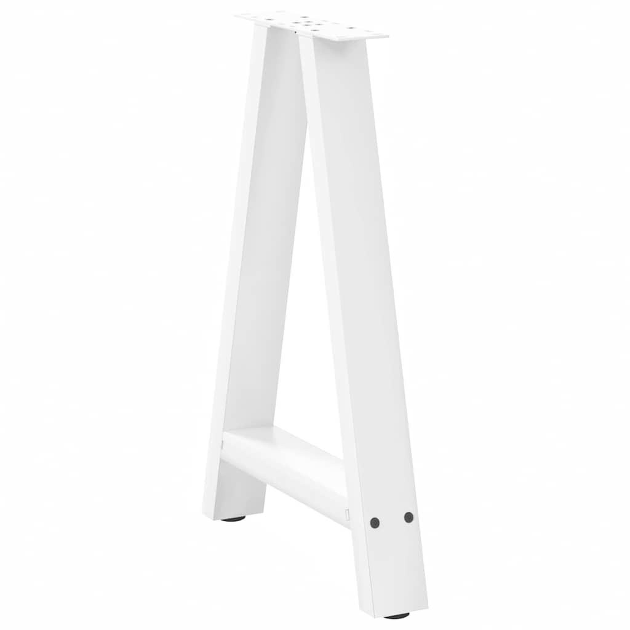Voir la diapositive 4 : VIDAXL Pieds de table basse forme de A 2 pcs blanc 60x(72-73) cm acier