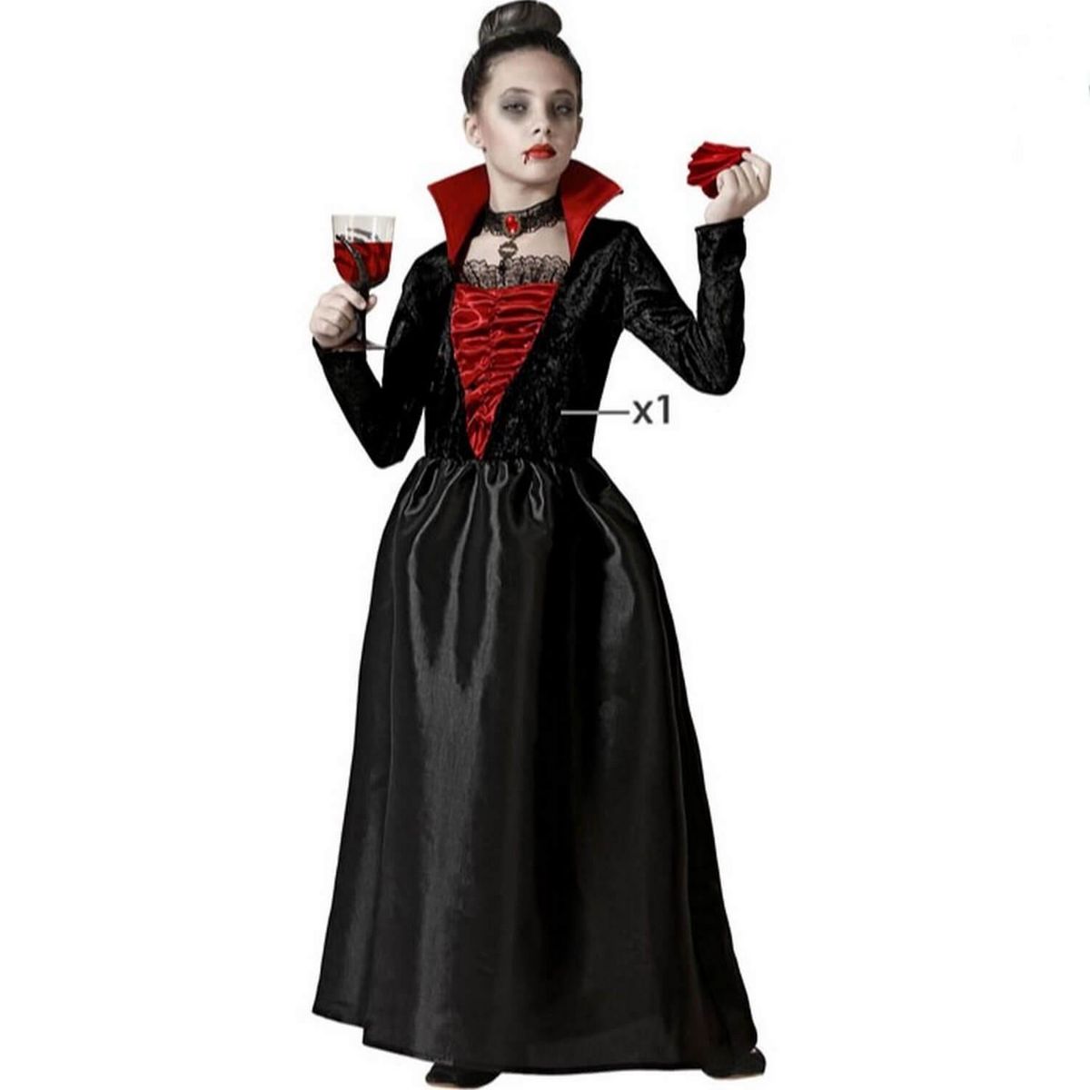 ATOSA Déguisement vampiresse - fille - 5/6 ans (110 à 116 cm)
