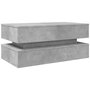 Voir la diapositive 3 : VIDAXL Table basse avec lumieres LED gris beton 90x50x40 cm