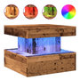 Voir la diapositive 2 : VIDAXL Table basse avec lumieres LED vieux bois 50x50x40 cm