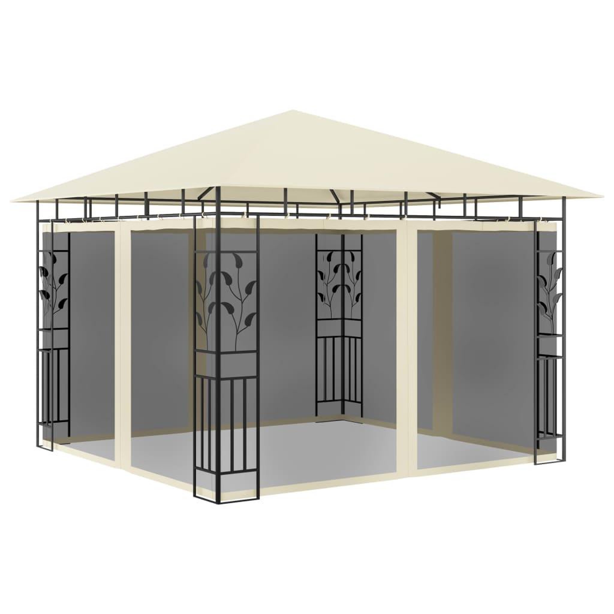 Voir la diapositive 1 : VIDAXL Belvedere avec moustiquaire 3x3x2,73 m Creme 180 g/m^2