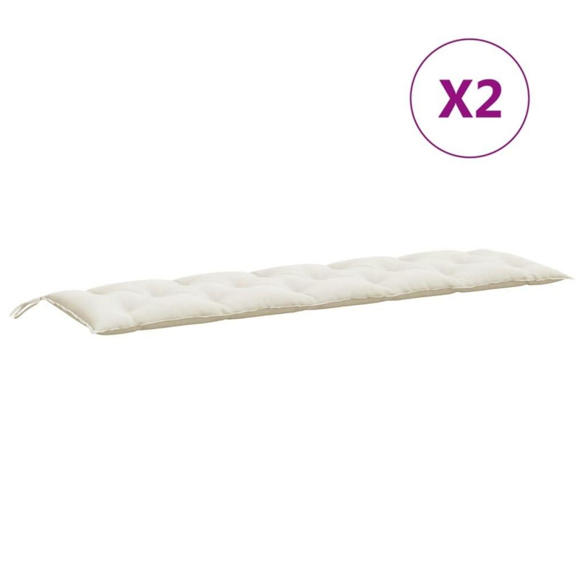 VIDAXL Coussins de banc de jardin lot de 2 creme melange tissu