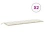 Voir la diapositive 4 : VIDAXL Coussins de banc de jardin lot de 2 creme melange tissu