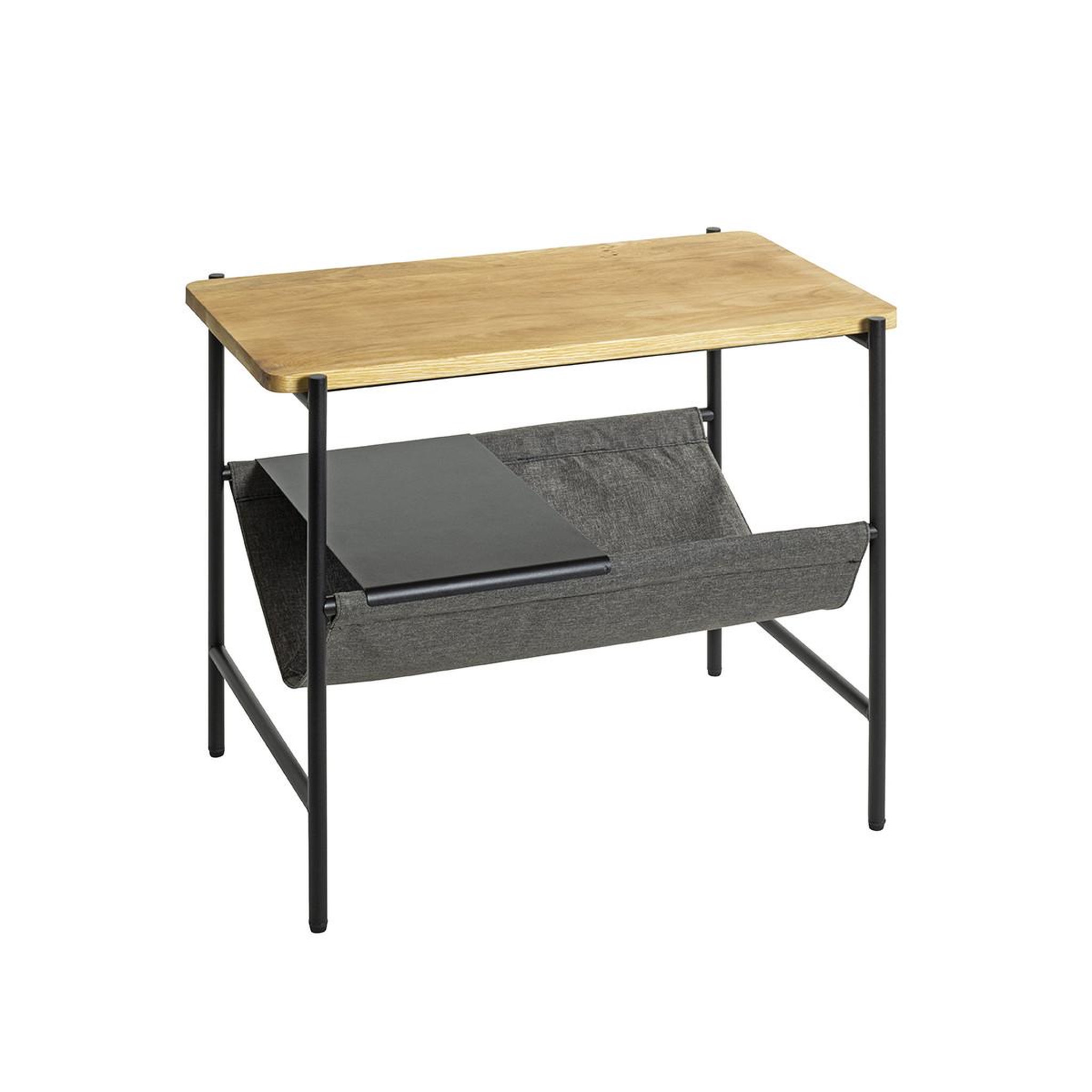 Paris Prix Table d'appoint avec rangement  sacramento  60cm chêne & gris