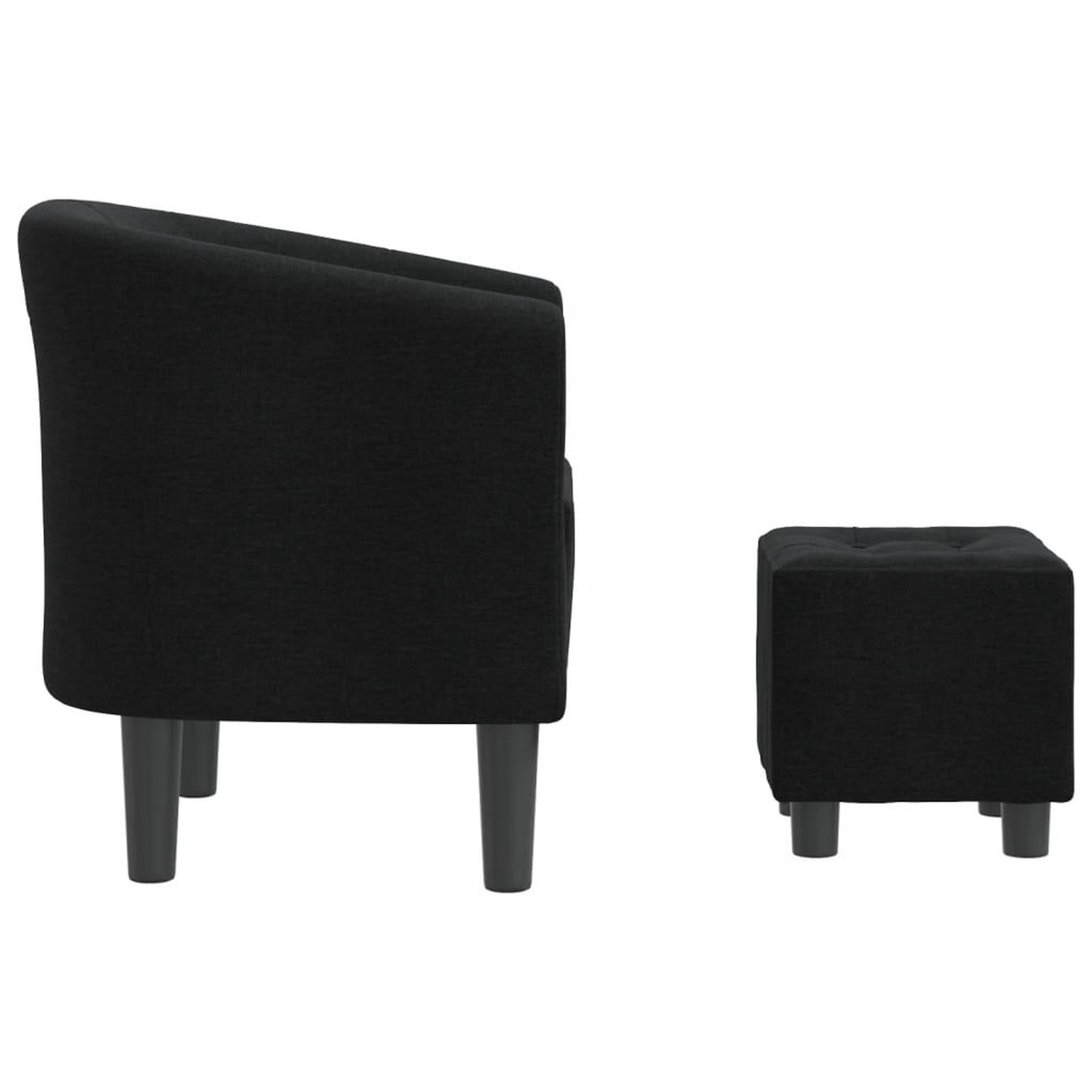 Voir la diapositive 4 : VIDAXL Chaise cabriolet avec repose-pied noir tissu