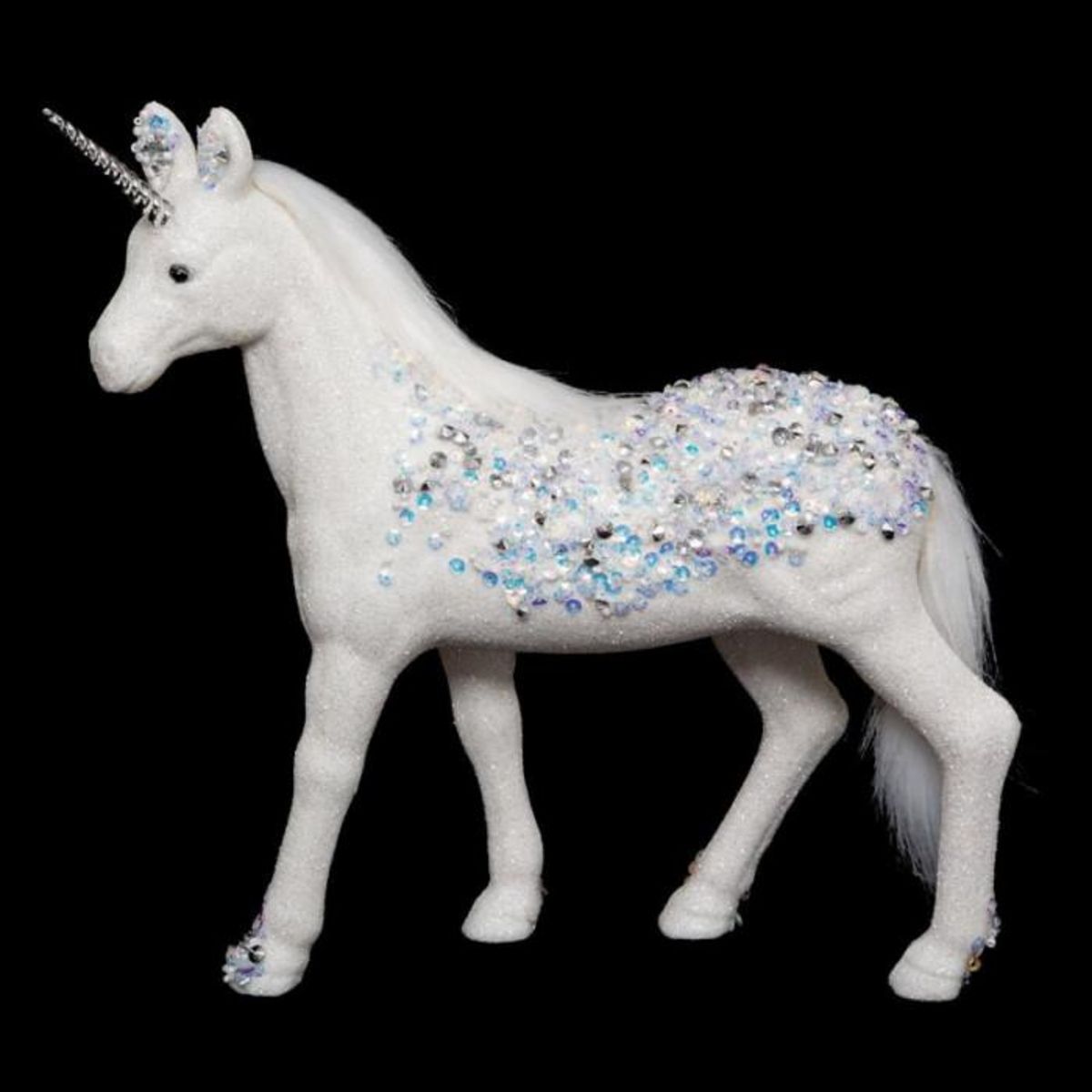 FEERIC LIGHT & CHRISTMAS Licorne avec Paillettes  Légende d'Hiver  25cm Blanc