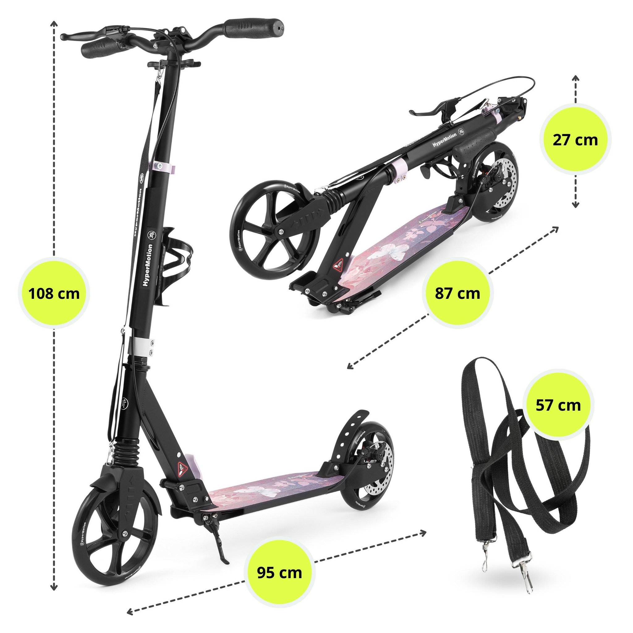 Voir la diapositive 5 : HYPERMOTION Trottinette HyperMotion Skyline en Aluminium, Pliable avec Double Frein et Suspension, dès 6 Ans