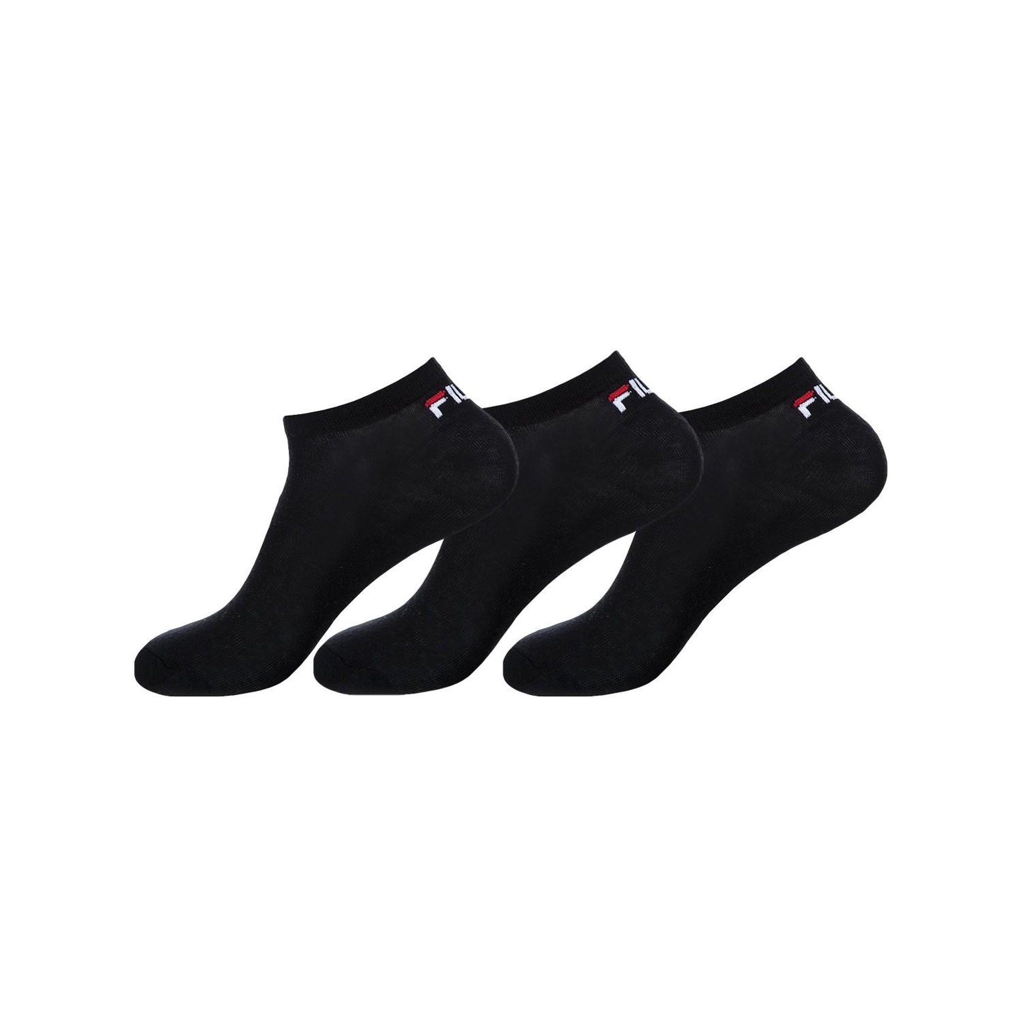 FILA Lot de 3 paires de chaussettes socquettes homme. Coloris disponibles : Noir