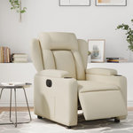 VIDAXL Fauteuil inclinable electrique Creme Similicuir