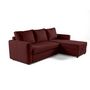 Voir la diapositive 2 : BEST MOBILIER Martha - canapé d'angle réversible 4 places - convertible avec coffre - en tissu
