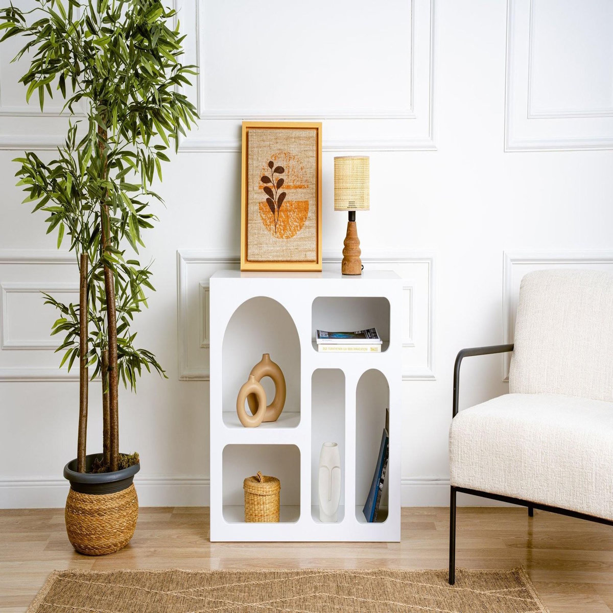 Habitat et Jardin Buffet en bois  Lessa  - 80 x 37 x 74 cm - Blanc