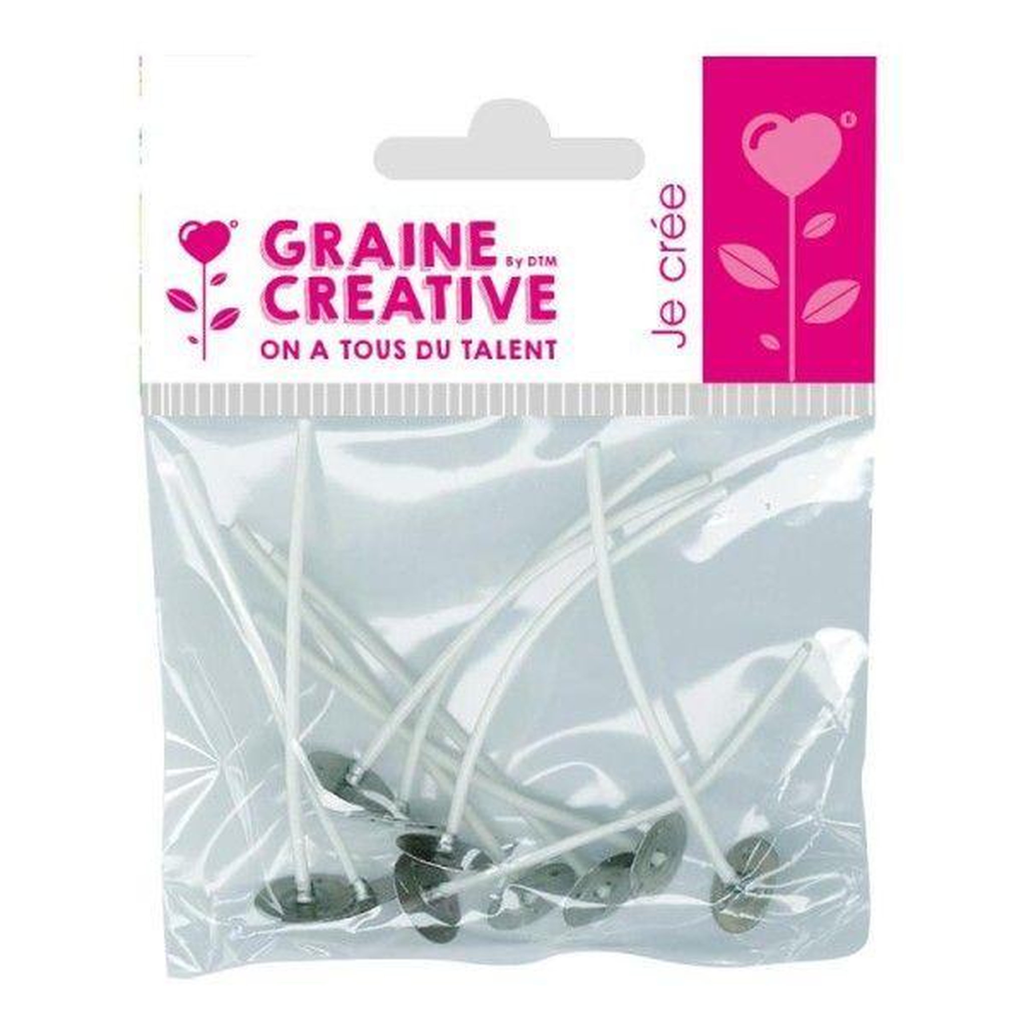 Graine créative 10 mèches à bougie sur pied 7 cm
