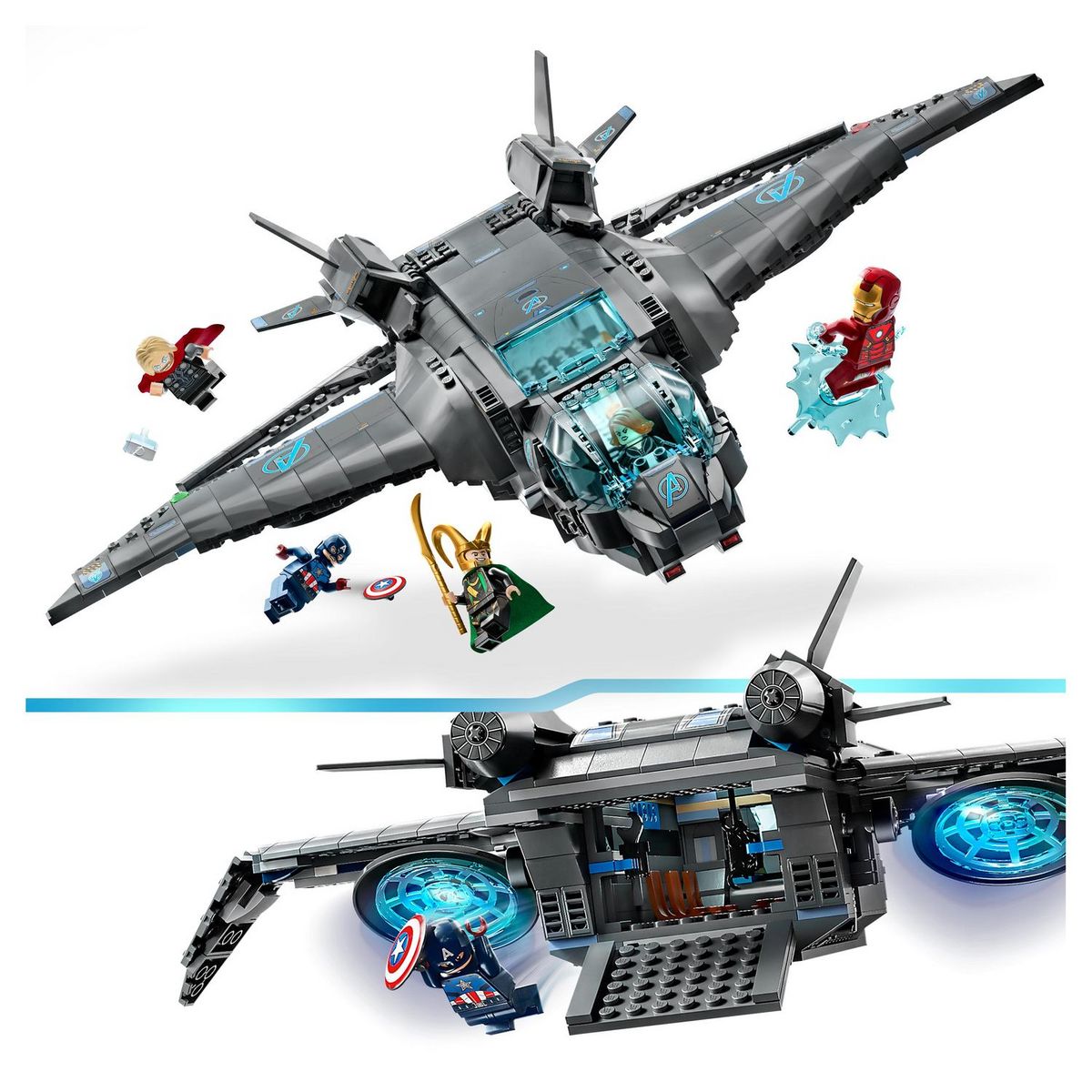 LEGO Marvel Super Heros 76248 Le Quinjet des Avengers, Jouet de Vaisseau Spatial avec Figurines, Infinity