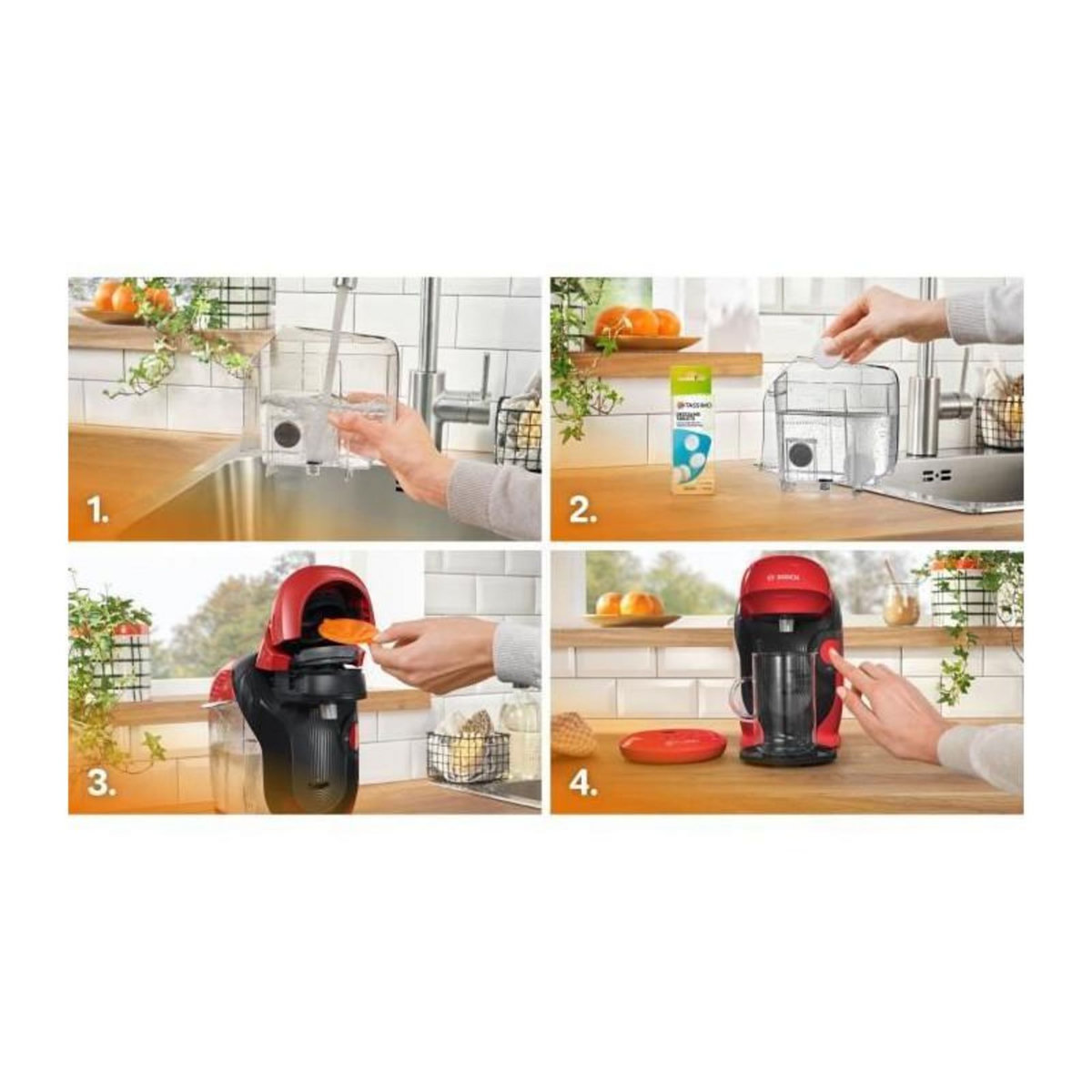 BOSCH Cafetière à dosettes 3.3bars 1400w - TAS113E