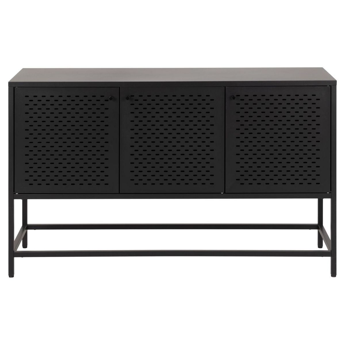 TOILINUX Buffet avec 4 niches de rangement fermées par 3 portes - Noir