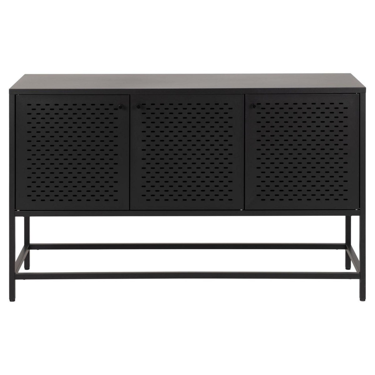TOILINUX Buffet avec 4 niches de rangement fermées par 3 portes - Noir