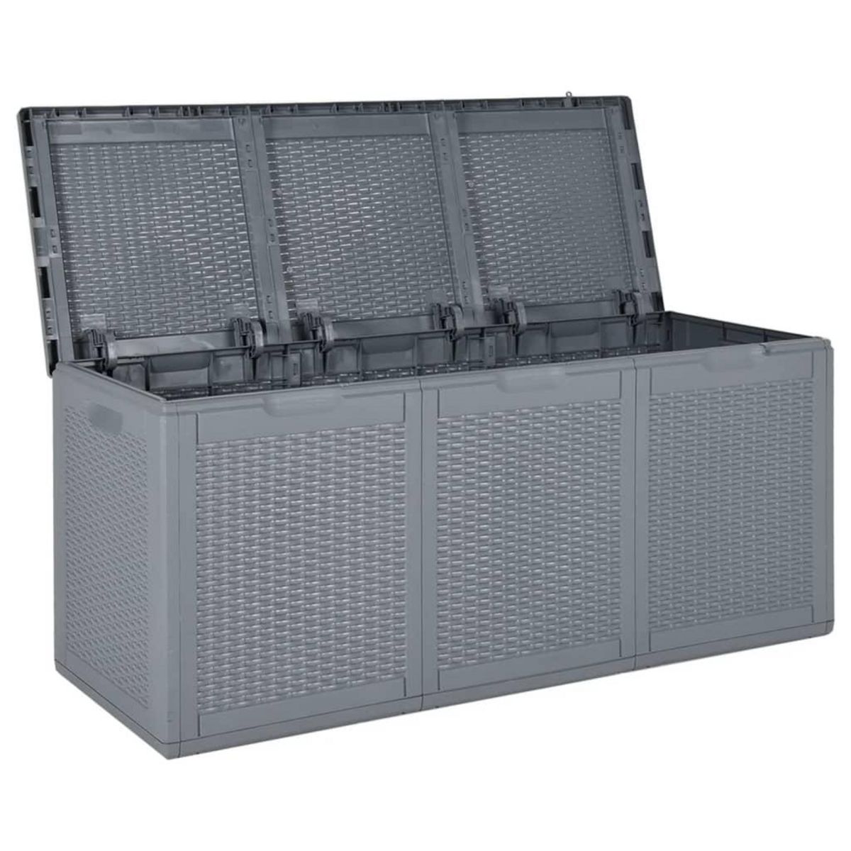 VIDAXL Boîte de rangement de jardin gris PP rotin 270 L