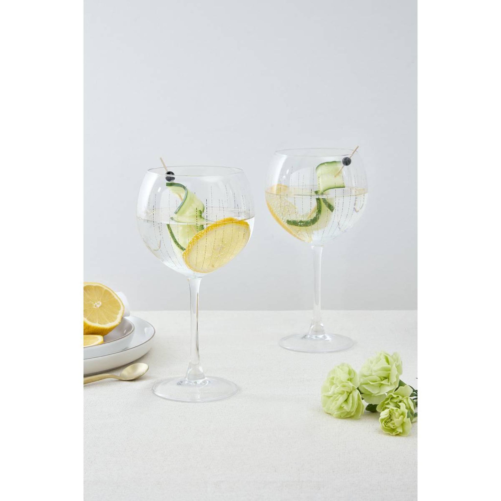 Voir la diapositive 5 : SECRET DE GOURMET Lot de 2 Verres à Gin  Lunis  60cl Doré