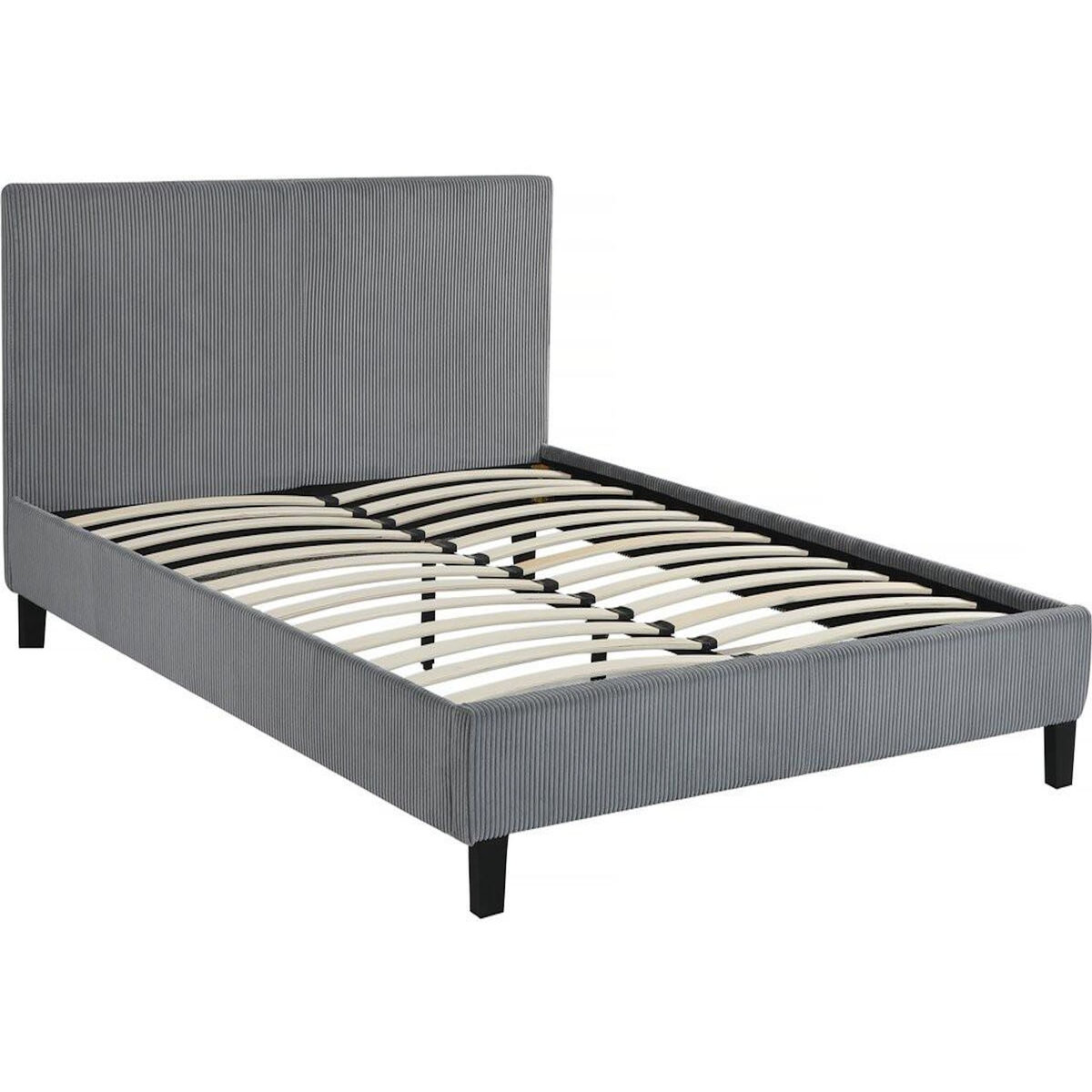 Habitat et Jardin Lit en Velours Cotelé  Ambre  - 140 x 190 - Gris