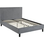 Habitat et Jardin Lit en Velours Cotelé  Ambre  - 140 x 190 - Gris