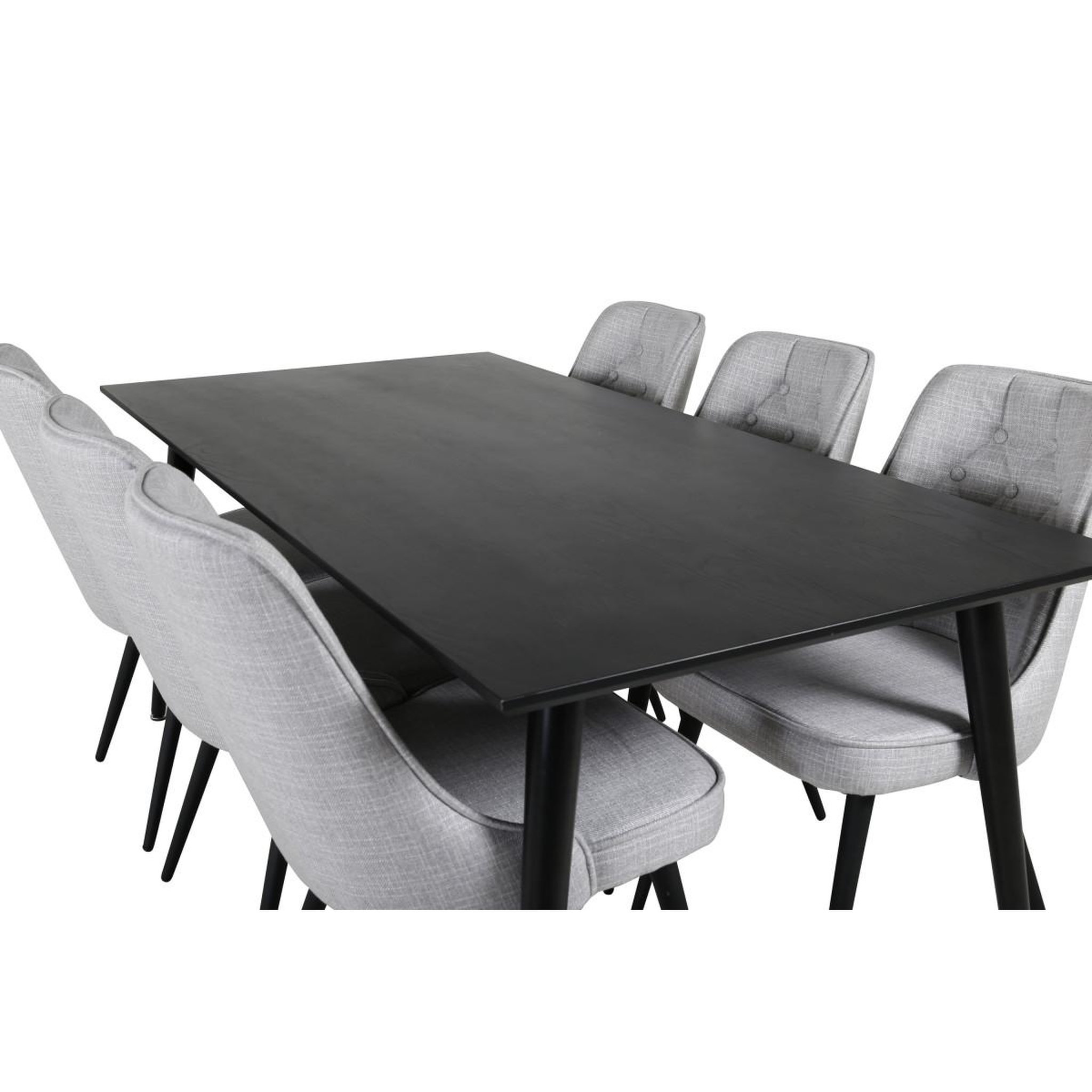 Voir la diapositive 4 : Paris Prix Ensemble table à manger & 6 chaises  dipp & deluxe  180cm noir & gris