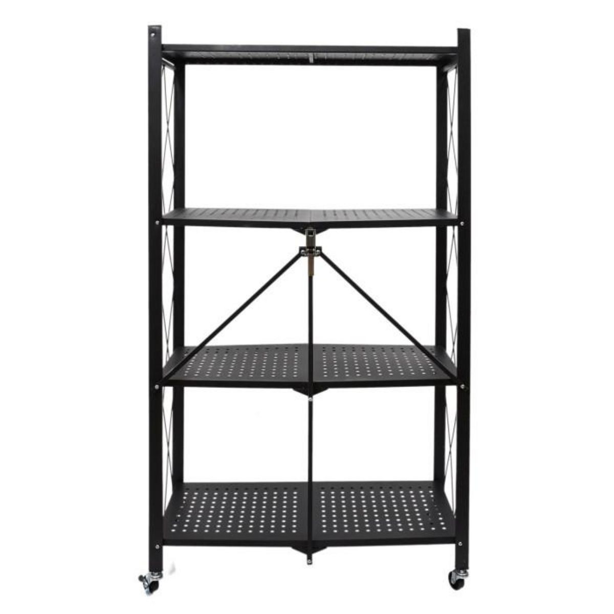 Paris Prix Étagère Pliable en Métal  4 Niveaux  127cm Noir