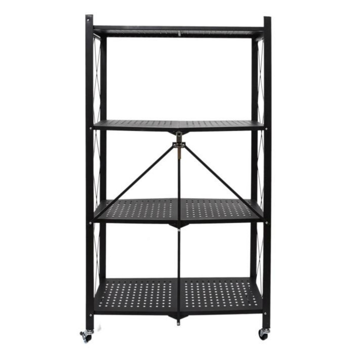 Paris Prix Étagère Pliable en Métal  4 Niveaux  127cm Noir